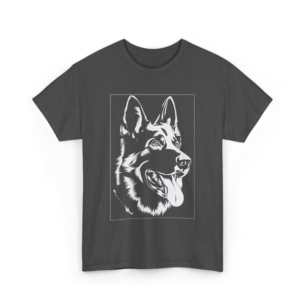 German Shepherd Dog Silhouette T-Shirt - Dark Heather