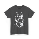 German Shepherd Dog Silhouette T-Shirt - Dark Heather