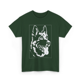 German Shepherd Dog Silhouette T-Shirt - Forest Green