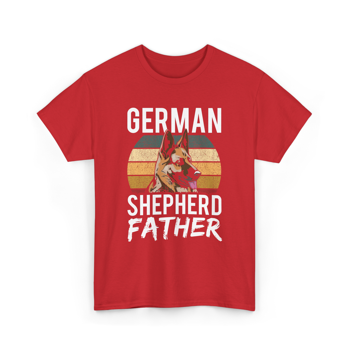 German Shepherd Father Dog Dad T-Shirt - Red