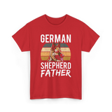 German Shepherd Father Dog Dad T-Shirt - Red