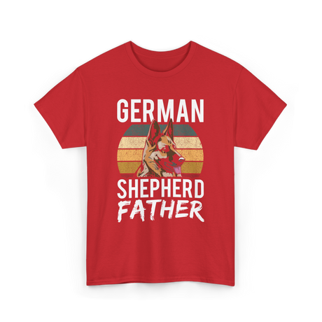 German Shepherd Father Dog Dad T-Shirt - Red