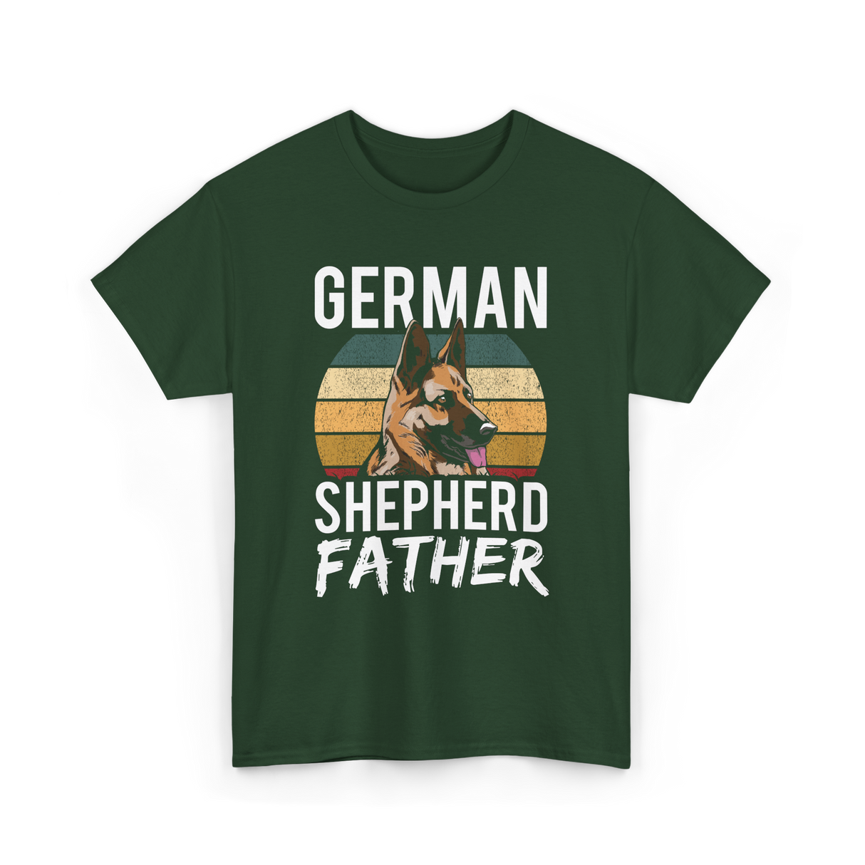 German Shepherd Father Dog Dad T-Shirt - Forest Green