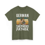 German Shepherd Father Dog Dad T-Shirt - Military Green