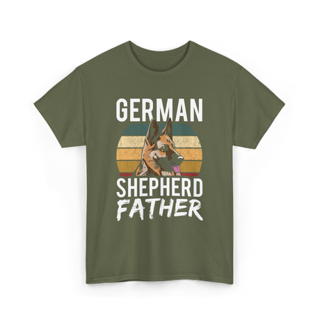 German Shepherd Father Dog Dad T-Shirt - Military Green