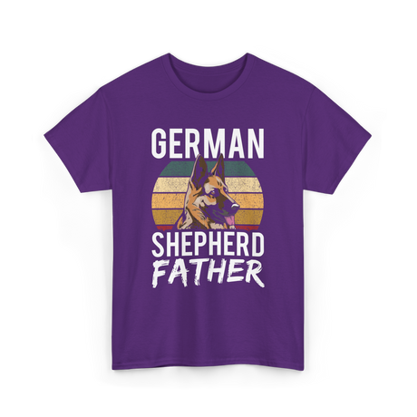 German Shepherd Father Dog Dad T-Shirt - Purple