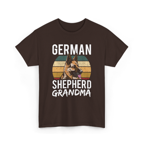 German Shepherd Grandma Dog T-Shirt - Dark Chocolate