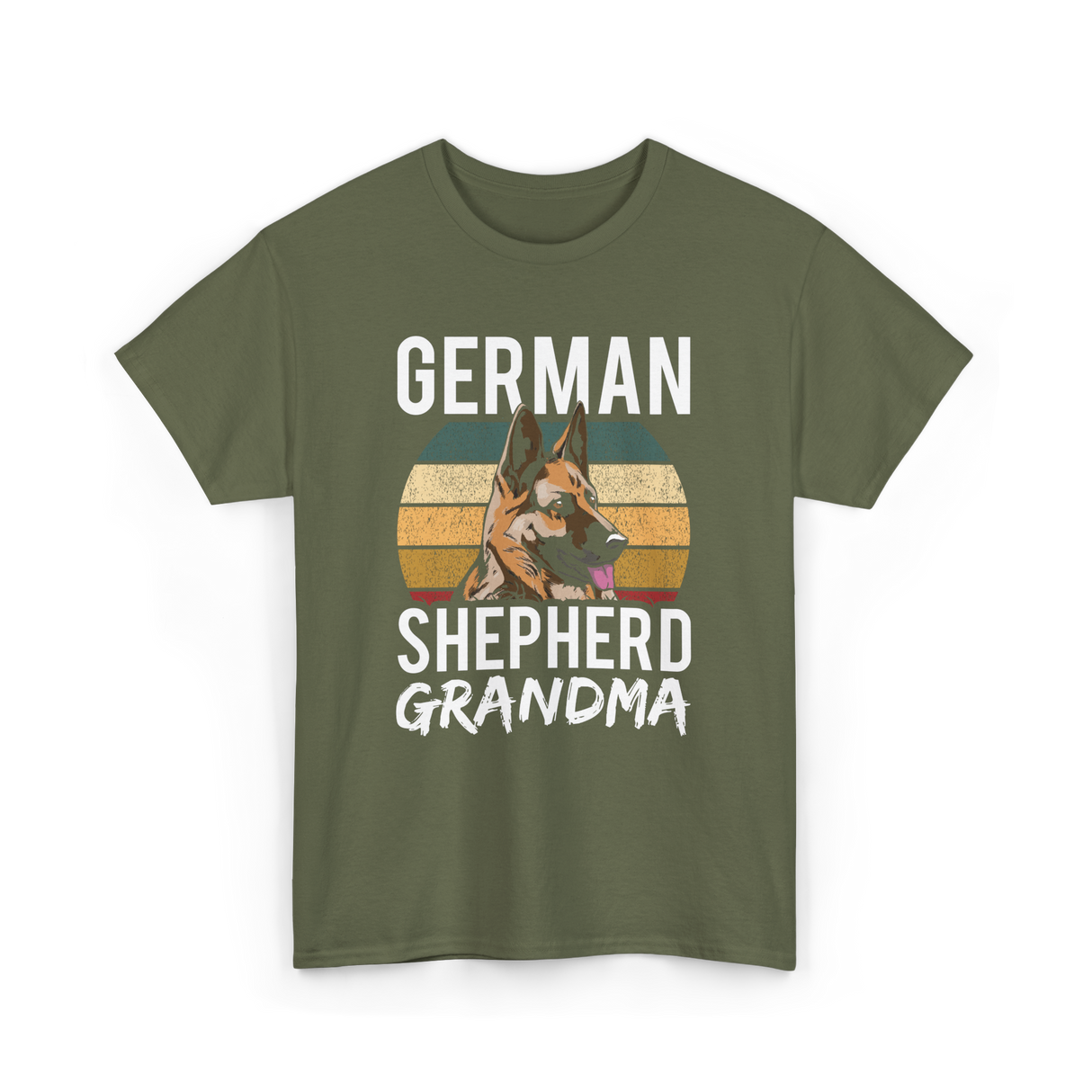 German Shepherd Grandma Dog T-Shirt - Military Green