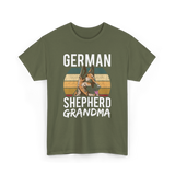 German Shepherd Grandma Dog T-Shirt - Military Green