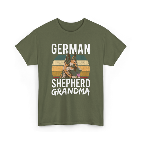 German Shepherd Grandma Dog T-Shirt - Military Green