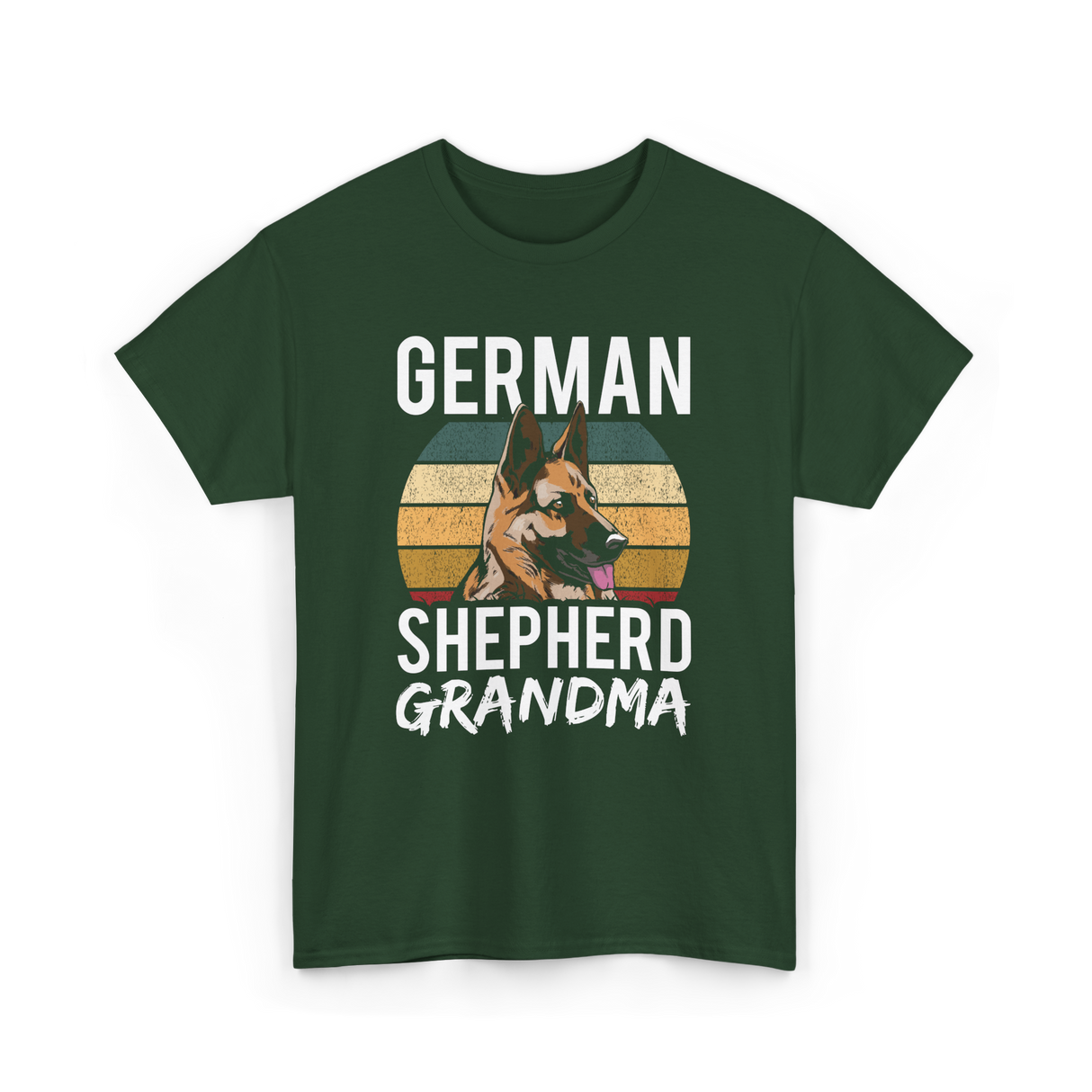 German Shepherd Grandma Dog T-Shirt - Forest Green