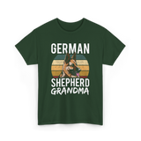 German Shepherd Grandma Dog T-Shirt - Forest Green