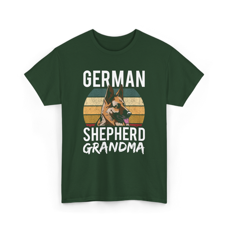 German Shepherd Grandma Dog T-Shirt - Forest Green