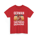 German Shepherd Grandma Dog T-Shirt - Red