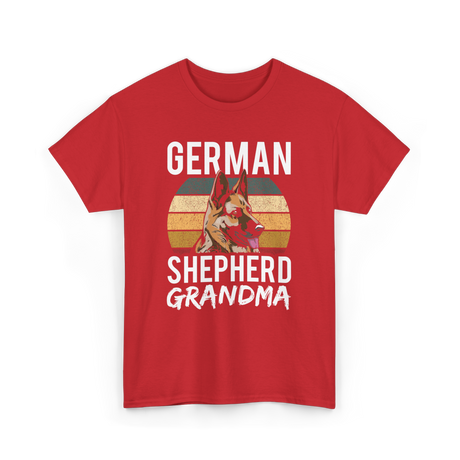 German Shepherd Grandma Dog T-Shirt - Red