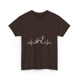 German Shepherd Heartbeat Dog T-Shirt - Dark Chocolate