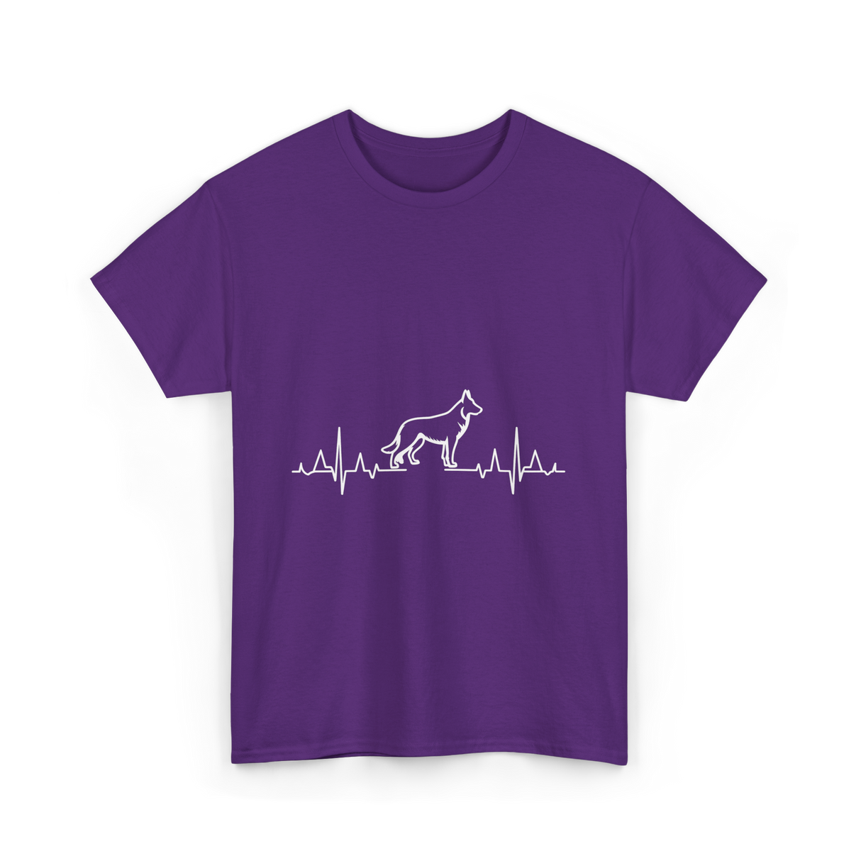 German Shepherd Heartbeat Dog T-Shirt - Purple