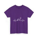 German Shepherd Heartbeat Dog T-Shirt - Purple