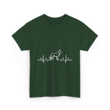 German Shepherd Heartbeat Dog T-Shirt - Forest Green