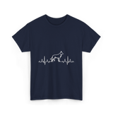 German Shepherd Heartbeat Dog T-Shirt - Navy