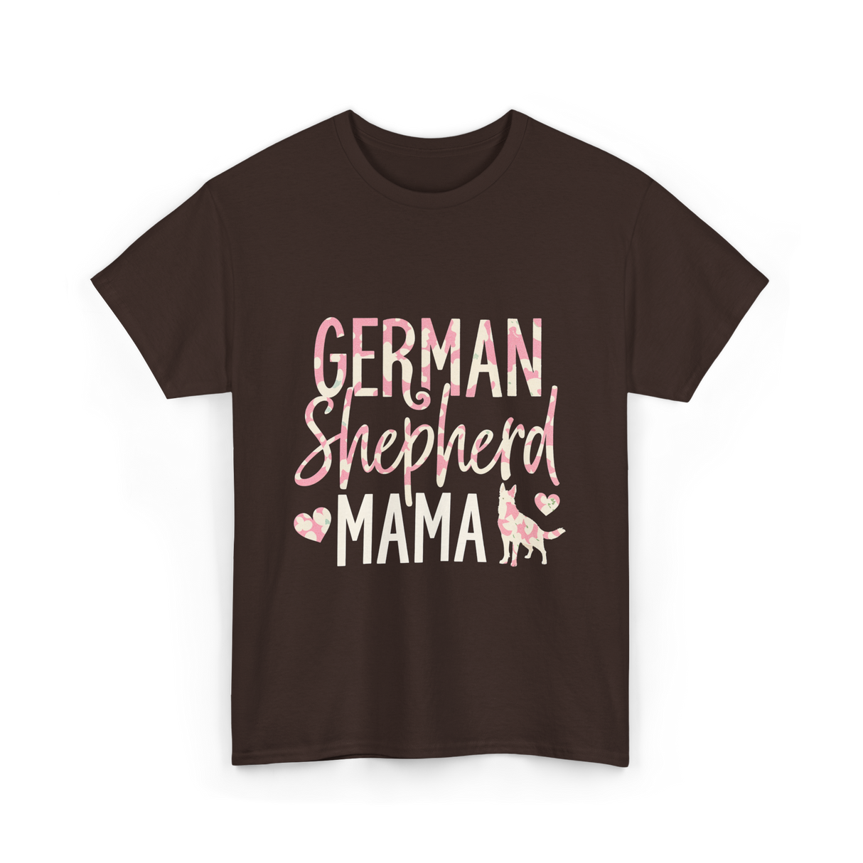 German Shepherd Mama Dog Lover T-Shirt - Dark Chocolate