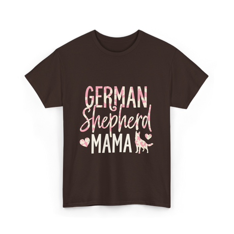 German Shepherd Mama Dog Lover T-Shirt - Dark Chocolate