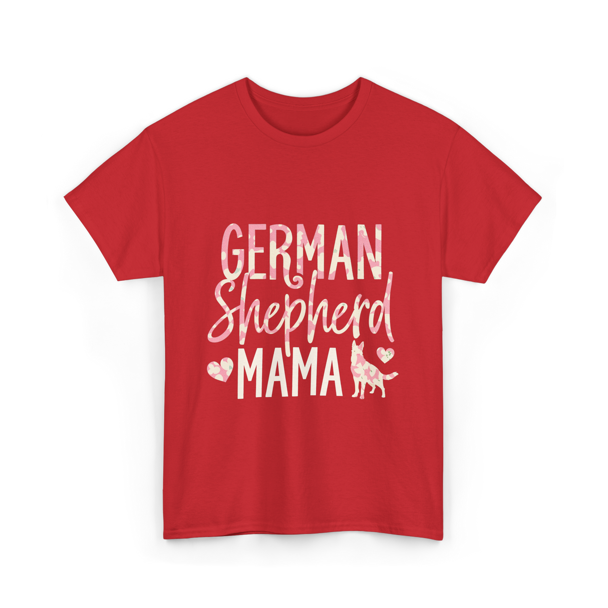 German Shepherd Mama Dog Lover T-Shirt - Red