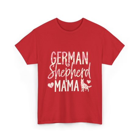 German Shepherd Mama Dog Lover T-Shirt - Red