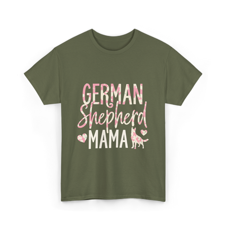 German Shepherd Mama Dog Lover T-Shirt - Military Green