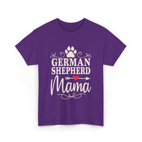 German Shepherd Mama Shepherd Dog T-Shirt - Purple