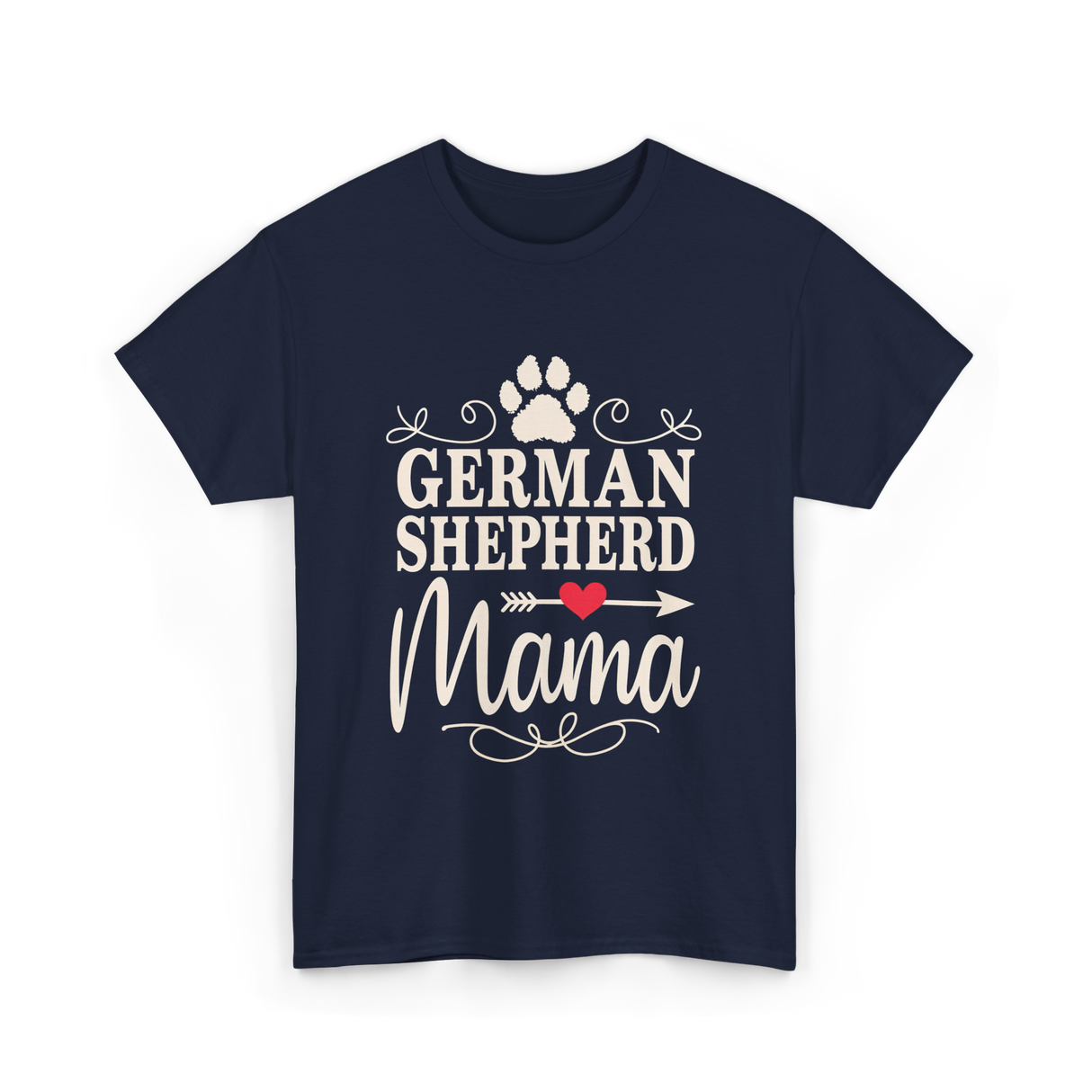 German Shepherd Mama Shepherd Dog T-Shirt - Navy