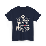 German Shepherd Mama Shepherd Dog T-Shirt - Navy