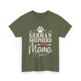 German Shepherd Mama Shepherd Dog T-Shirt - Military Green