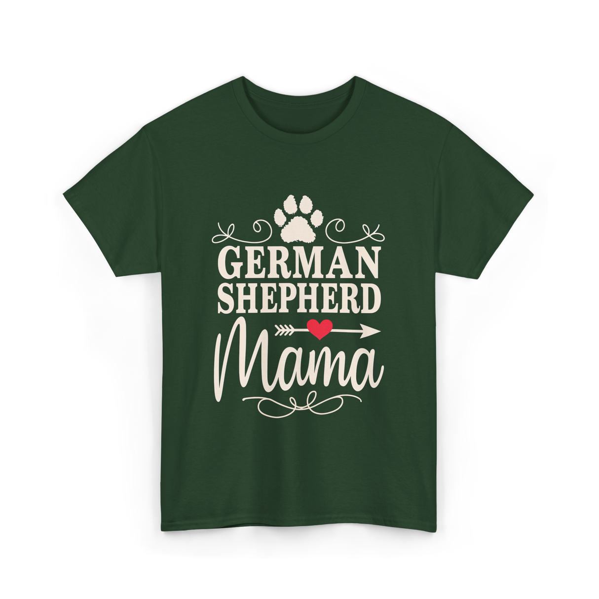 German Shepherd Mama Shepherd Dog T-Shirt - Forest Green