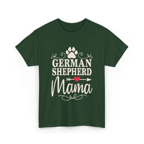 German Shepherd Mama Shepherd Dog T-Shirt - Forest Green