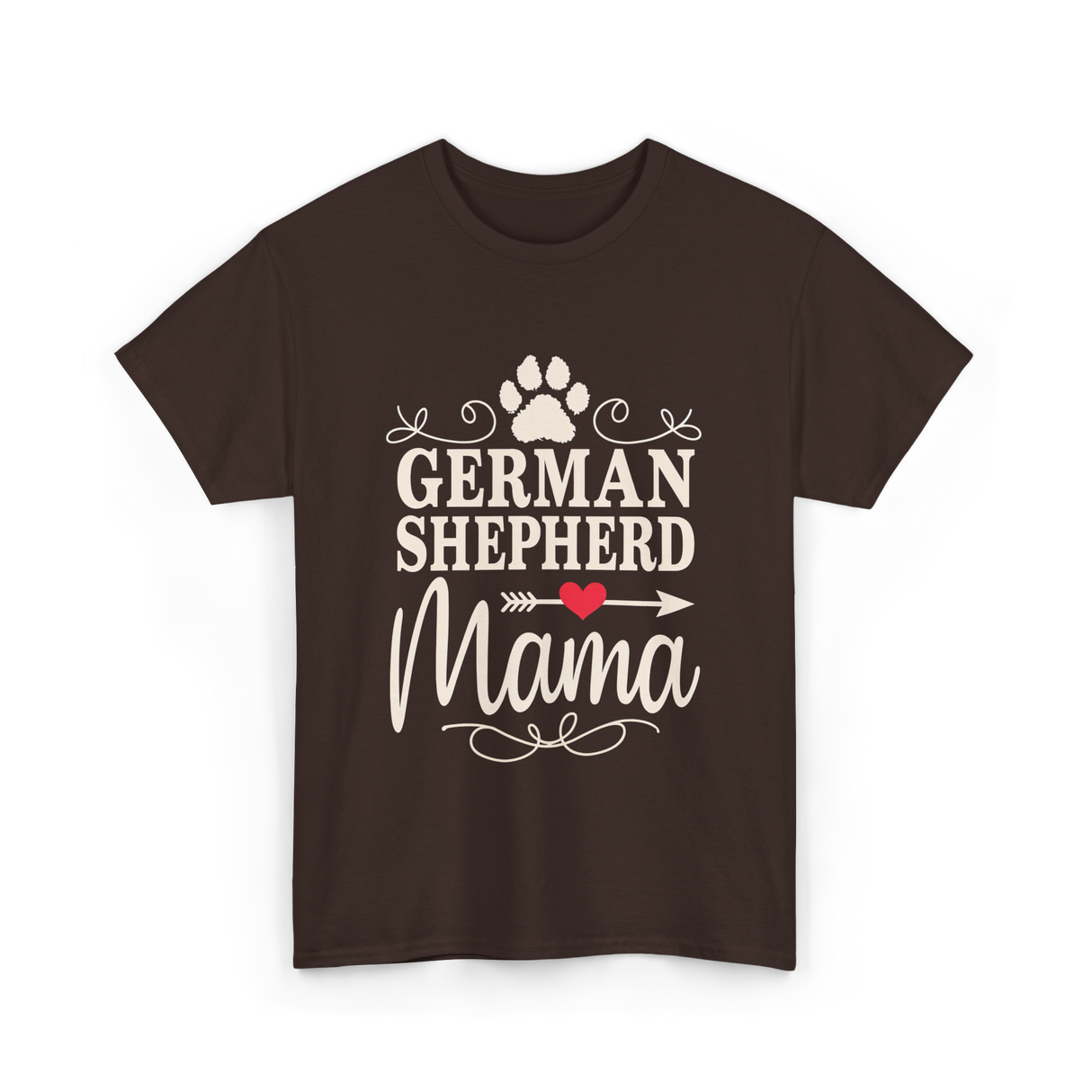 German Shepherd Mama Shepherd Dog T-Shirt - Dark Chocolate