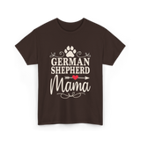 German Shepherd Mama Shepherd Dog T-Shirt - Dark Chocolate