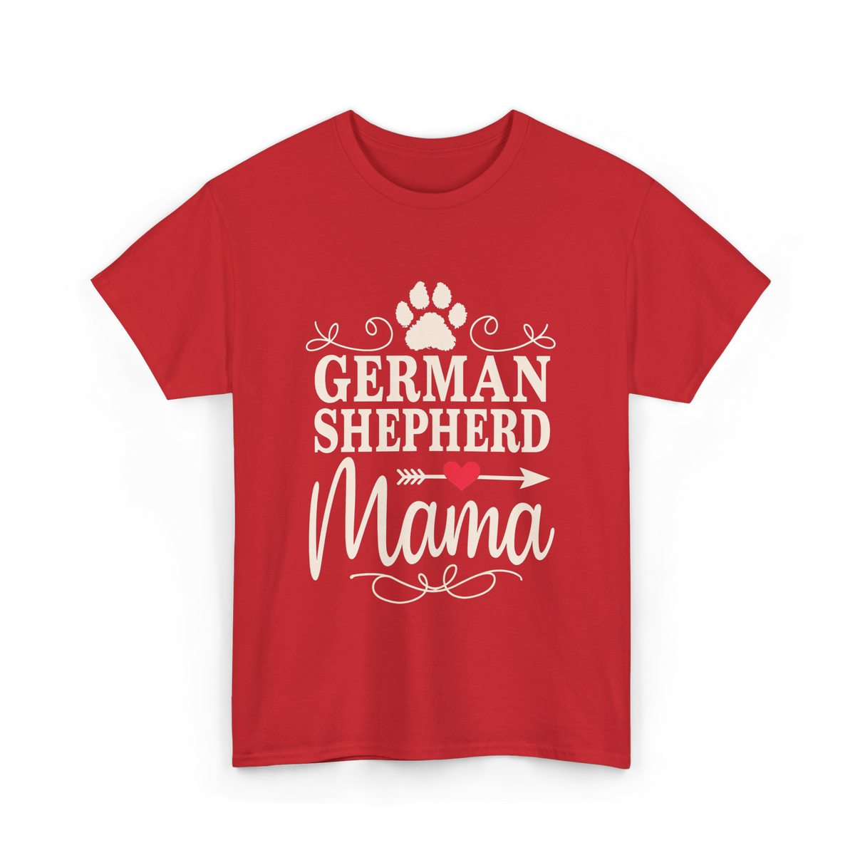 German Shepherd Mama Shepherd Dog T-Shirt - Red