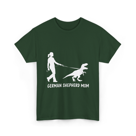 German Shepherd Mom Dinosaur T-Shirt - Forest Green