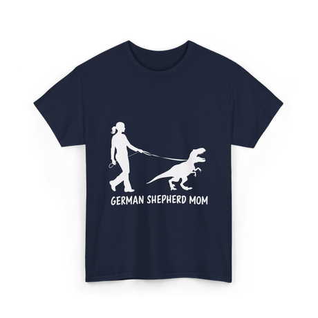 German Shepherd Mom Dinosaur T-Shirt - Navy