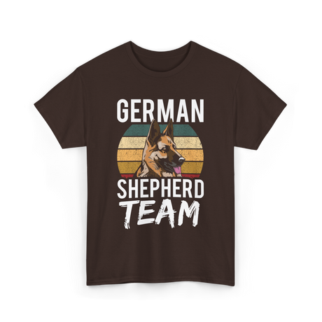 German Shepherd Team Dog Lover T-Shirt - Dark Chocolate