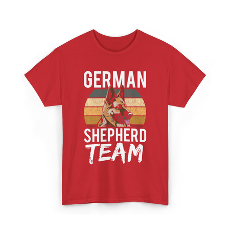 German Shepherd Team Dog Lover T-Shirt - Red