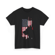 German Shepherd USA Flag Dog T-Shirt - Black