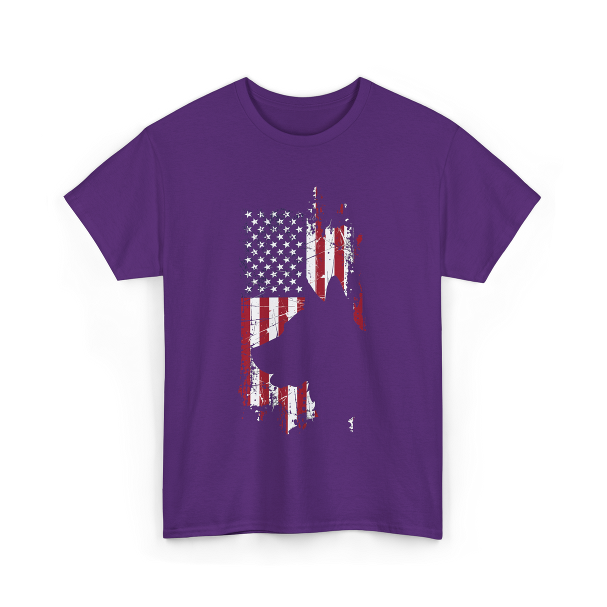 German Shepherd USA Flag Dog T-Shirt - Purple