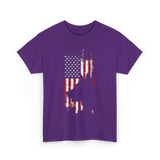 German Shepherd USA Flag Dog T-Shirt - Purple