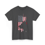 German Shepherd USA Flag Dog T-Shirt - Dark Heather