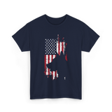 German Shepherd USA Flag Dog T-Shirt - Navy