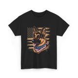 German Shepherd USA Flag Shepherd T-Shirt - Black