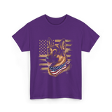 German Shepherd USA Flag Shepherd T-Shirt - Purple