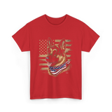 German Shepherd USA Flag Shepherd T-Shirt - Red